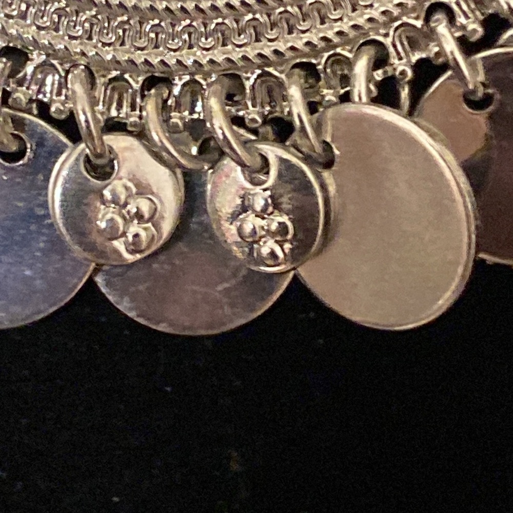 Charming Charlie Long Chain Medallion Pendant Necklace Silvertone - Picture 6 of 14